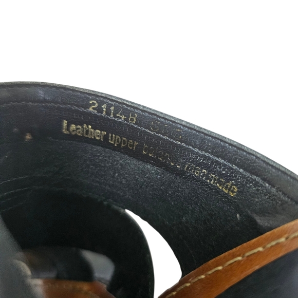 y2k vintage Apostrophe Black Leather Block heel platform sandal heels size 7 - Picture 7 of 9